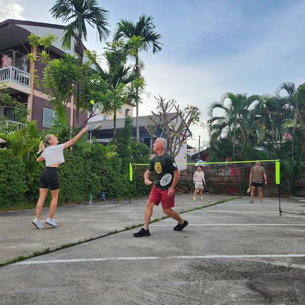 Coliving Members Playing Badminton